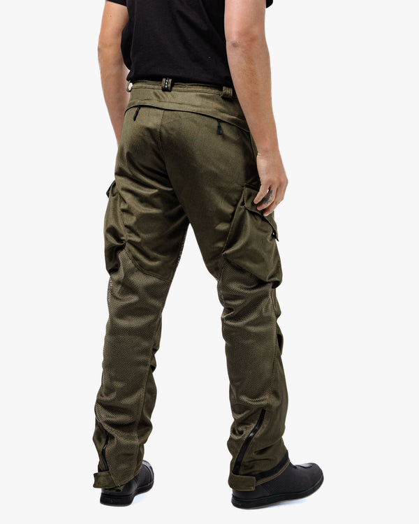 Combat Air Olive Green Ventilated Motorcycle Trousers