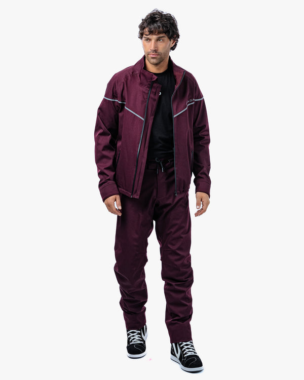Dash Mens Port Red Motorcycle Jacket