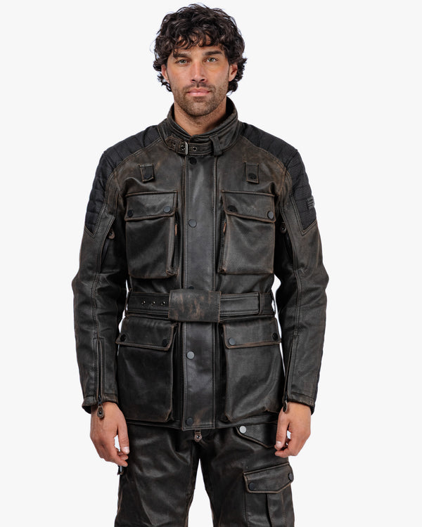 Crossguard Walnut Brown Waterproof Motorcycle Jacket