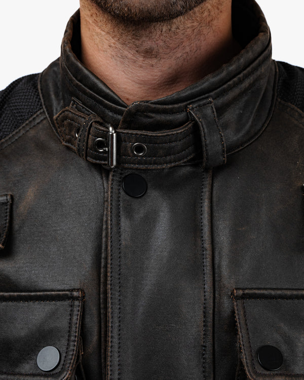 Crossguard Walnut Brown Waterproof Motorcycle Jacket