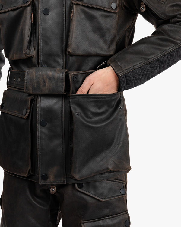 Crossguard Walnut Brown Waterproof Motorcycle Jacket