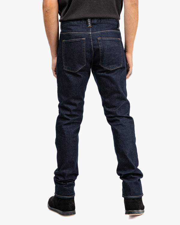 Drifter Mens Rinse Indigo Motorcycle Jeans