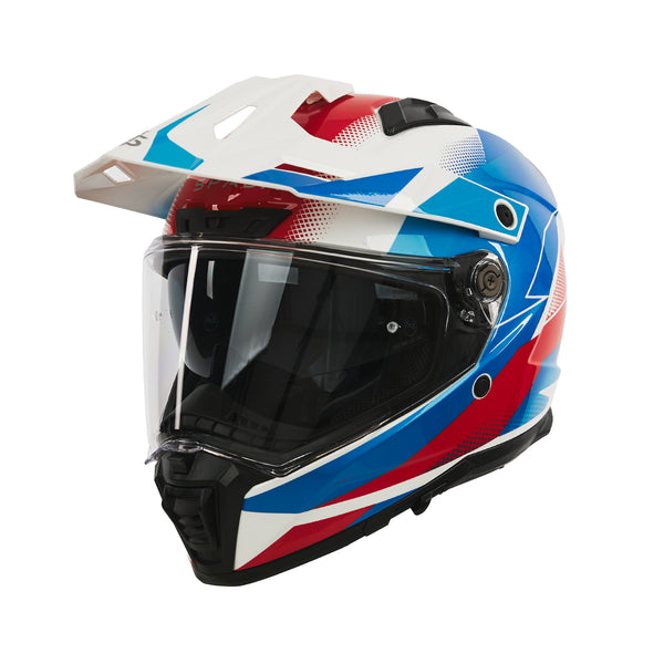 Trailhawk Raptor Red, Blue & White Adventure Motorbike Helmet
