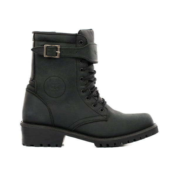 Piston Ladies Black Leather Motorcycle Boots