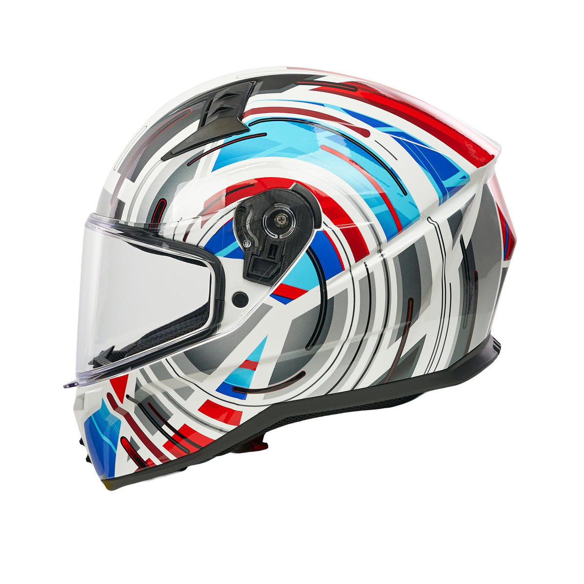 Raiden 3 Cyclone White Red Blue Full Face Motorbike Helmet