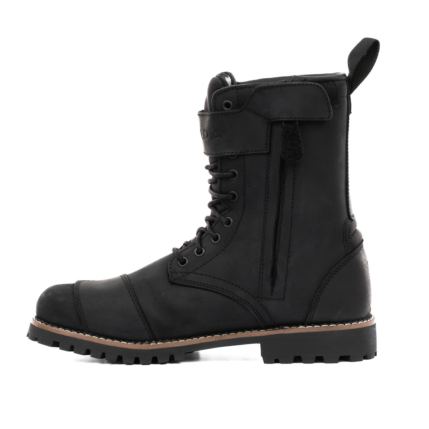 Pilgrim Grande Rev 2 Black Distressed Motorcycle Boots