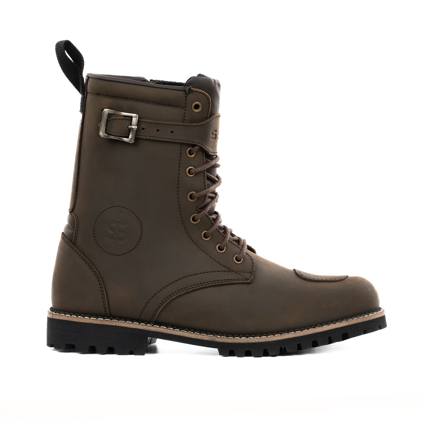 Pilgrim Grande Rev 2 Brown Distressed Motorcycle Boots
