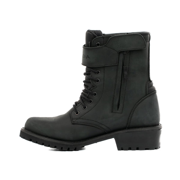 Piston Ladies Black Leather Motorcycle Boots