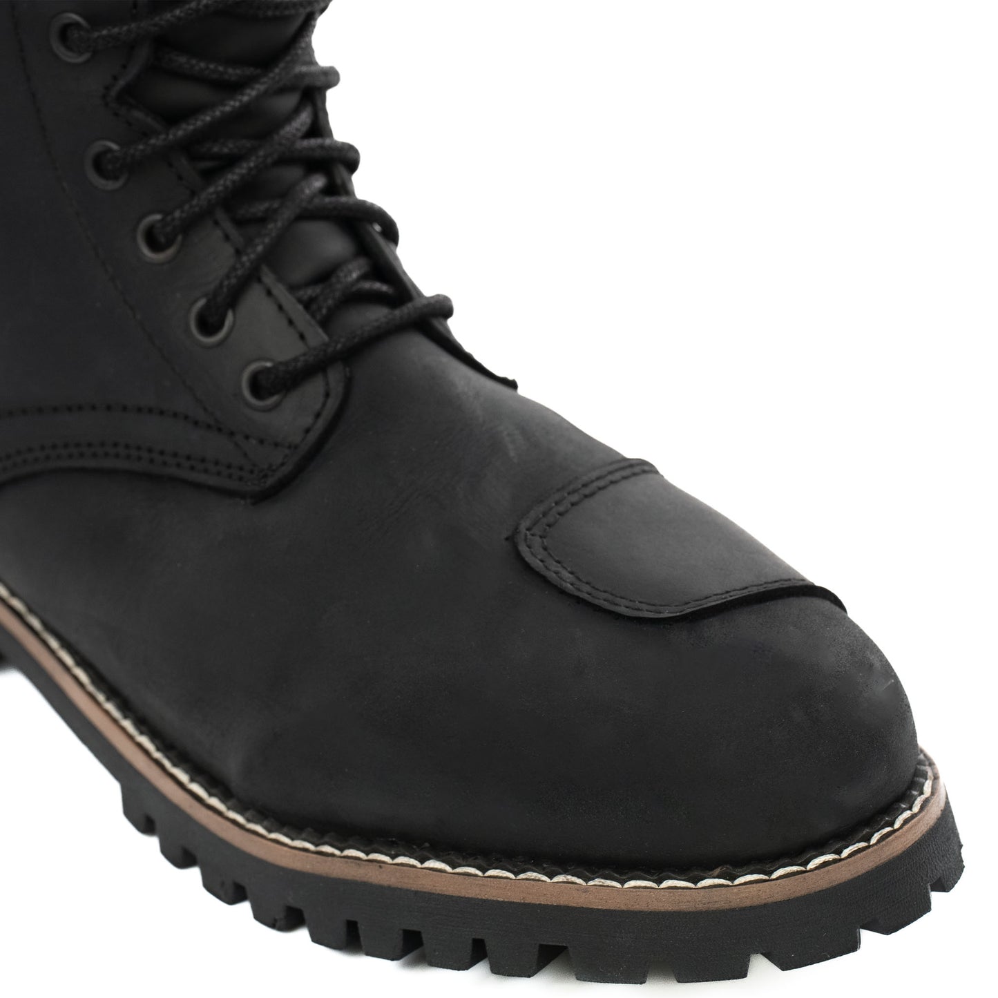 Pilgrim Grande Rev 2 Black Distressed Motorcycle Boots