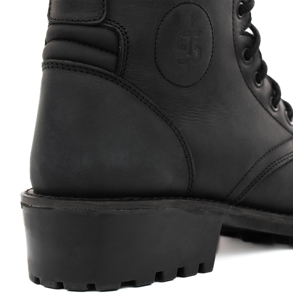 Piston Ladies Black Leather Motorcycle Boots