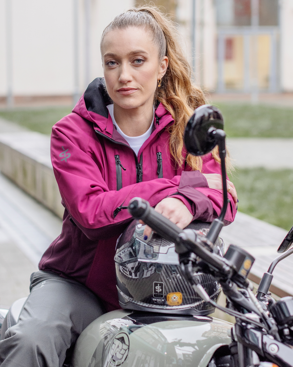 Lula Port Red Ladies Motorcycle Jacket - Grace Webb Edit