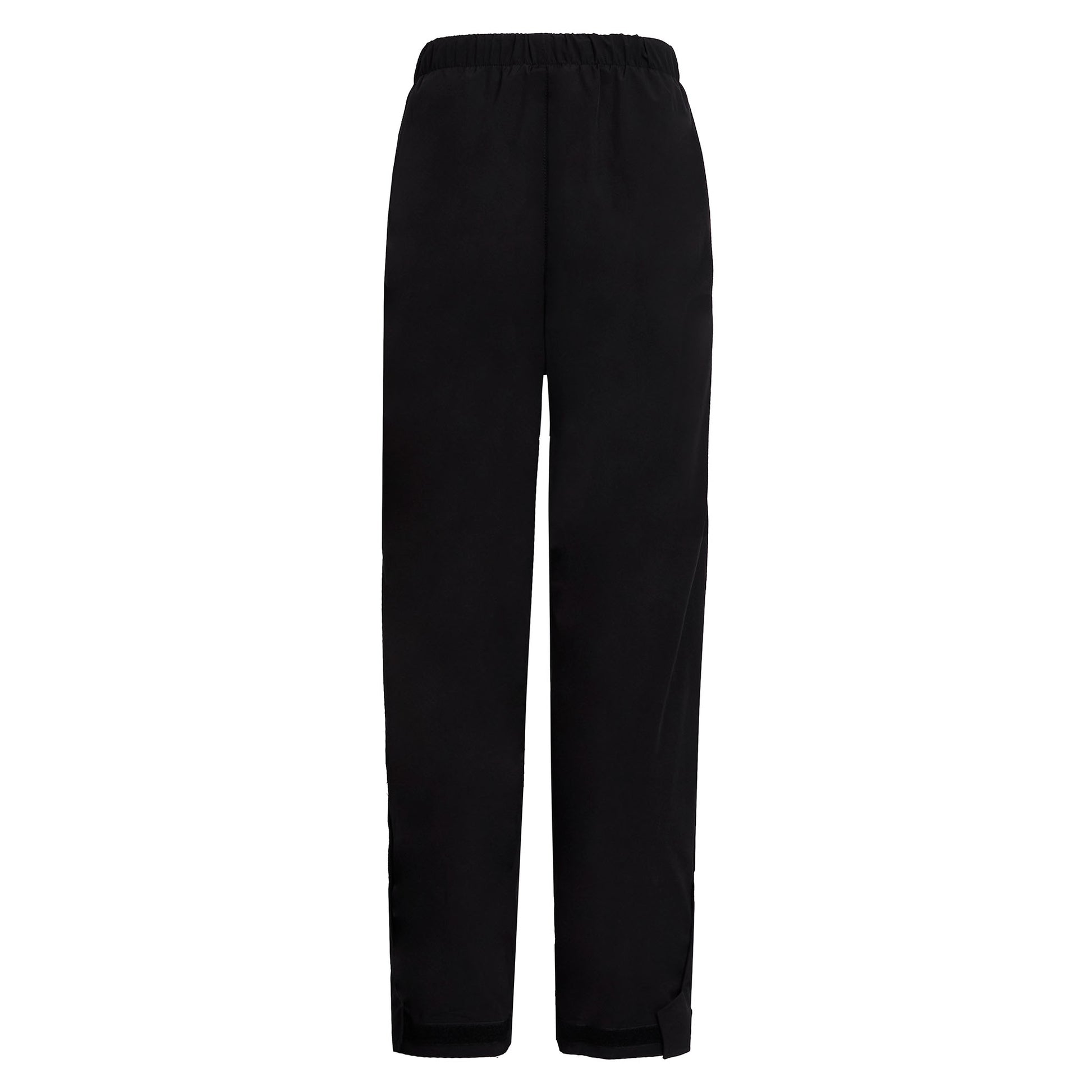 back of black motorcycle waterproof trousers with taped seams