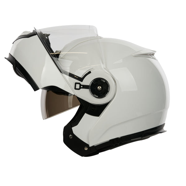 Bastion White Flip Up Motorbike Helmet
