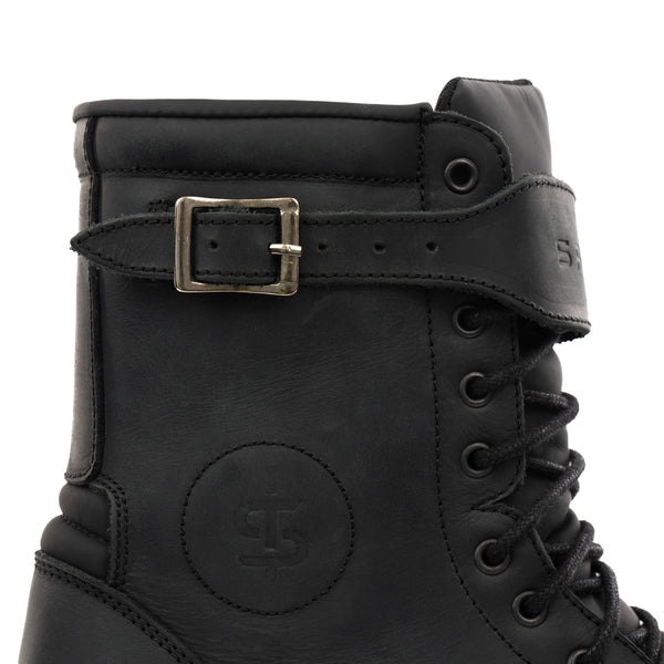 Piston Ladies Black Leather Motorcycle Boots