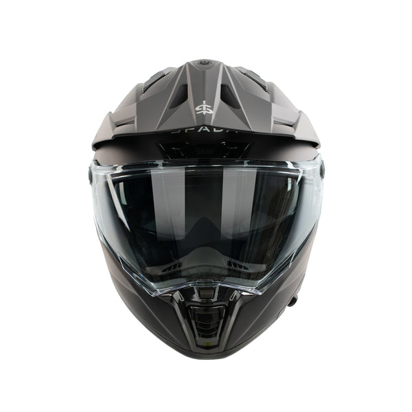 front facing off road motorbike helmet with spada branding