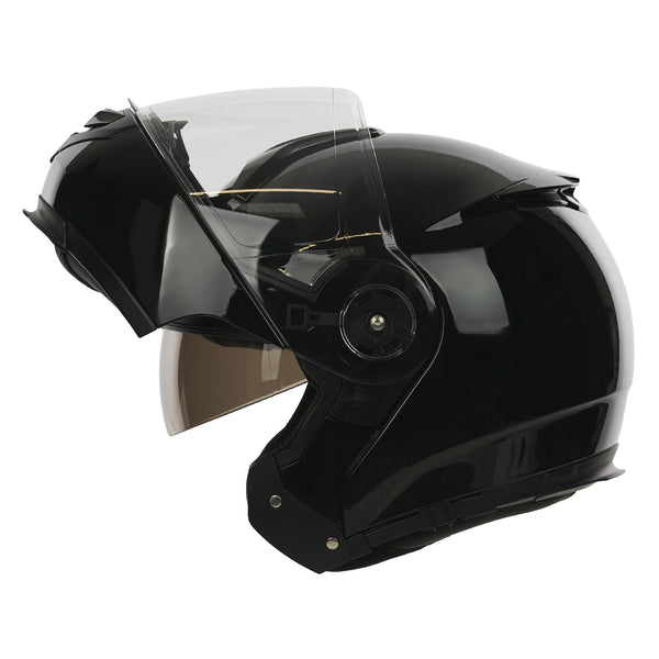 Bastion Gloss Black Flip Up Motorbike Helmet