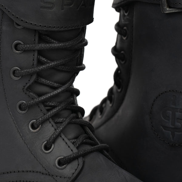 Pilgrim Grande Rev.2 Black Distressed Motorcycle Boots