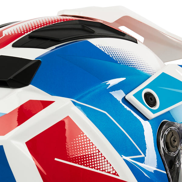Trailhawk Raptor Red, Blue & White Adventure Motorbike Helmet