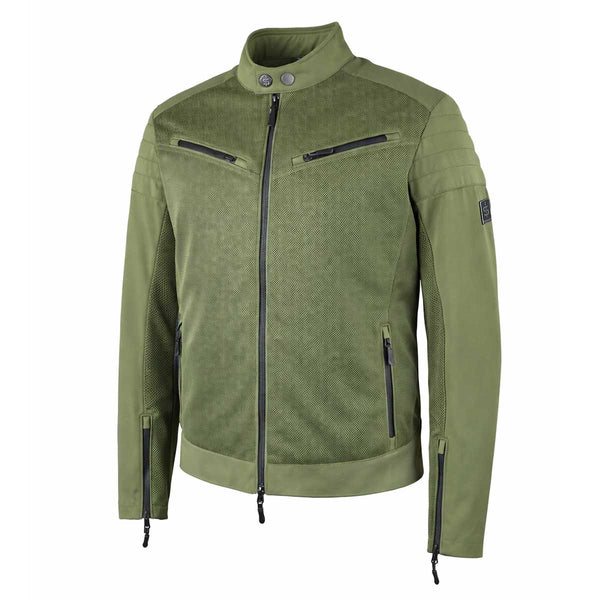 Cafe Air Olive Green Ventilated Motorcycle Jacket