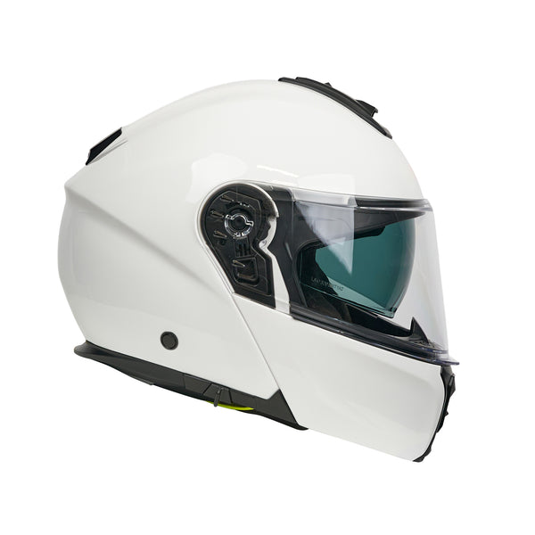Sirius Gloss White Flip Up Motorbike Helmet