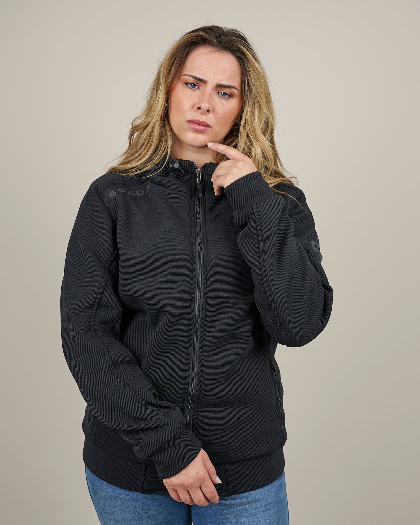 Blade Black Zip Up Ladies Motorcycle Hoodie