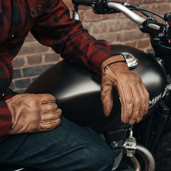 Clutch Cognac Brown Motorcycle Gloves