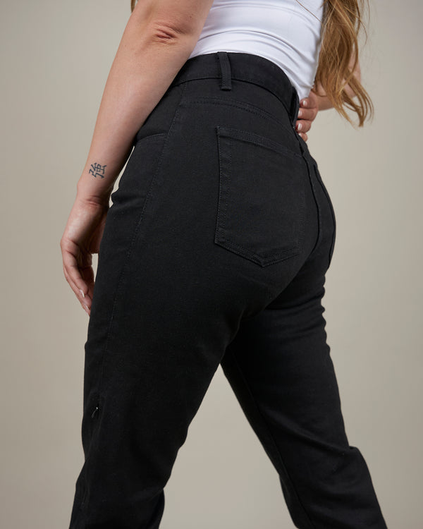 Drifter Ladies Solid Black Motorcycle Jeans