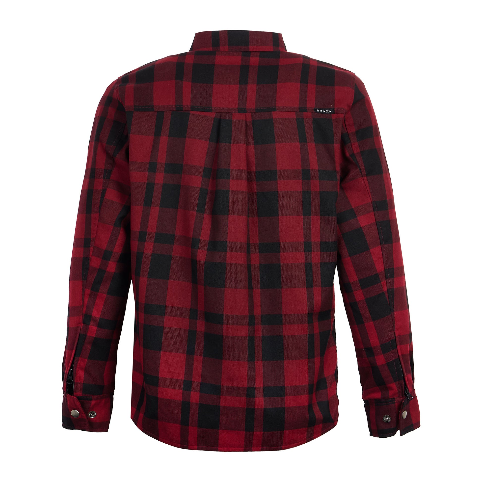 Rear view of Ember protective motorcycle shirt featuring TetraHex Level 2 CE armour for back protection