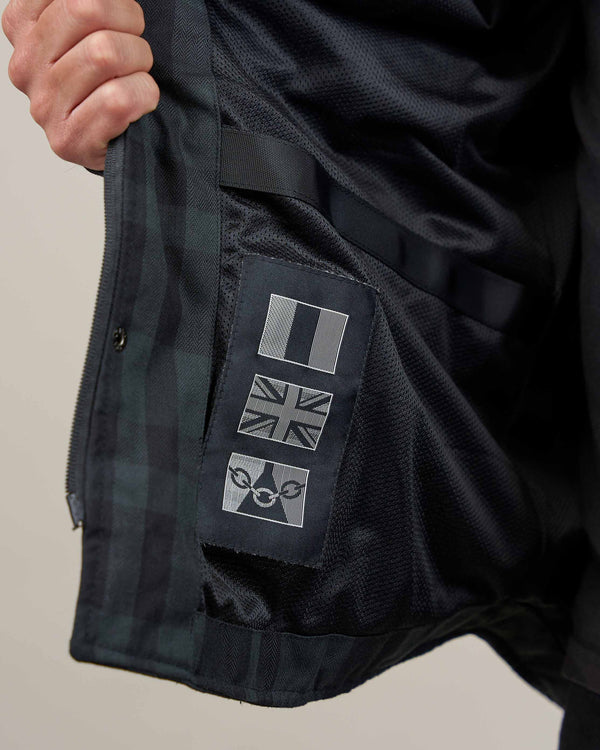 Ember Black & Grey Chequered Motorcycle Shirt