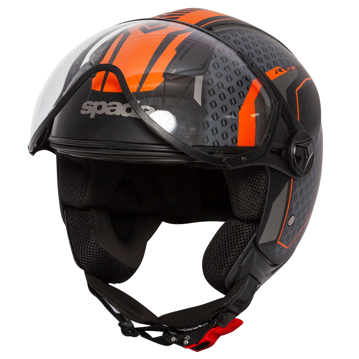 Hellion Arrow Black & Orange Open Face Motorcycle Helmet