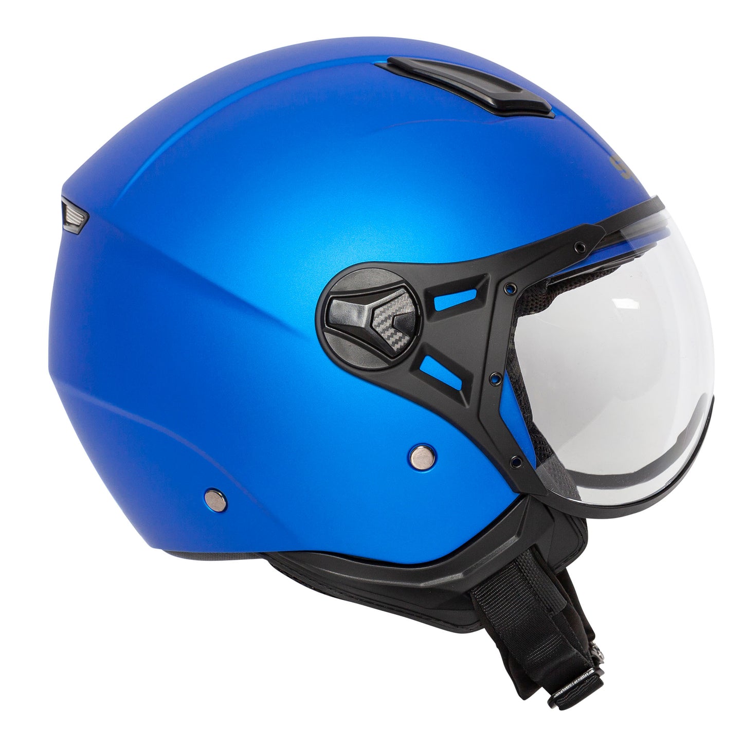 Hellion 06 Matt Bright Blue Open Face Motorcycle Helmet