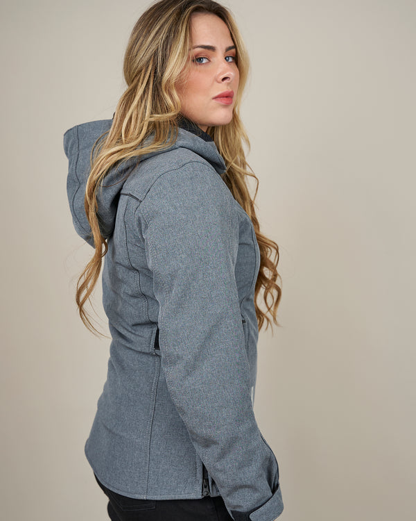 Hairpin 2.0 Ladies Grey Zip Up Motorcycle Jacket
