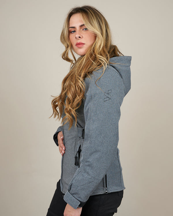 Hairpin 2.0 Ladies Grey Zip Up Motorcycle Jacket