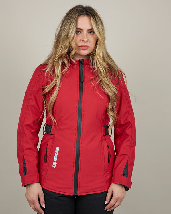 Hairpin 2.0 Ladies Red Bordeaux Zip Up Red Motorcycle Jacket