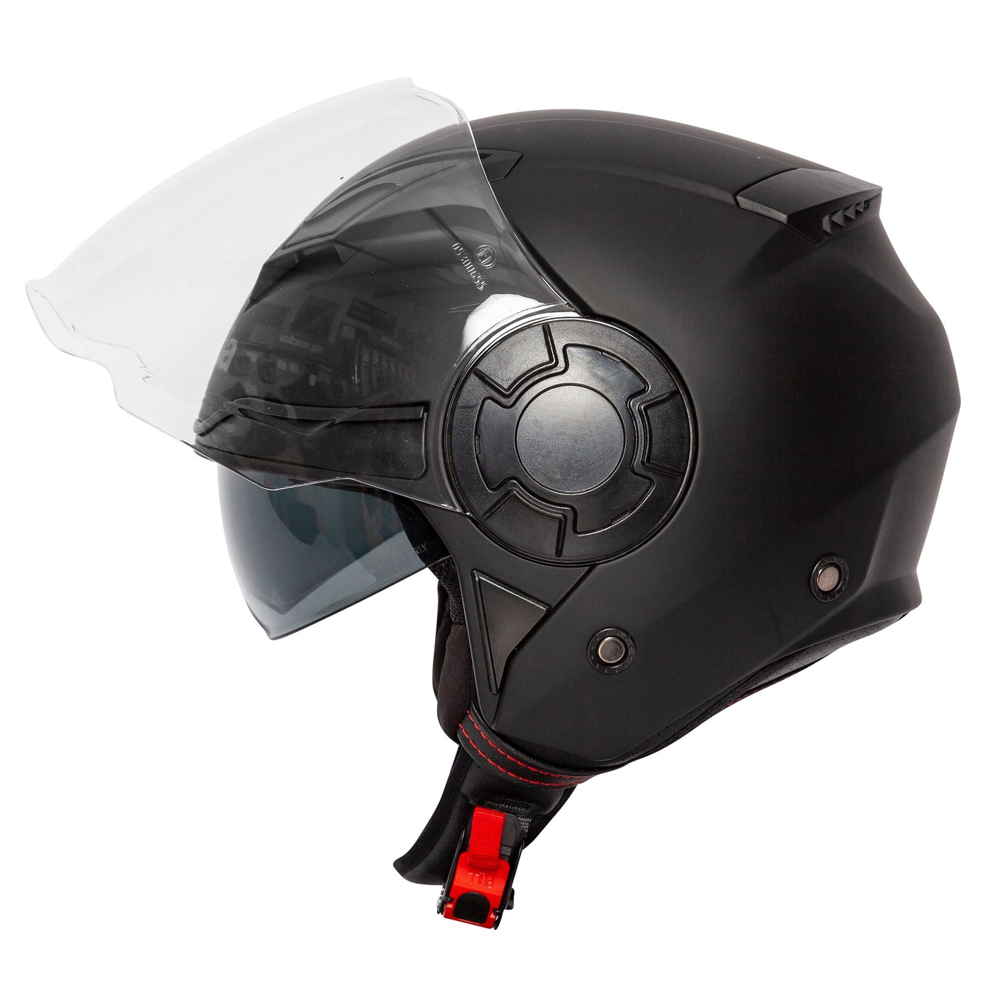 Lycan Matt Black Open Face Motorcycle Helmet