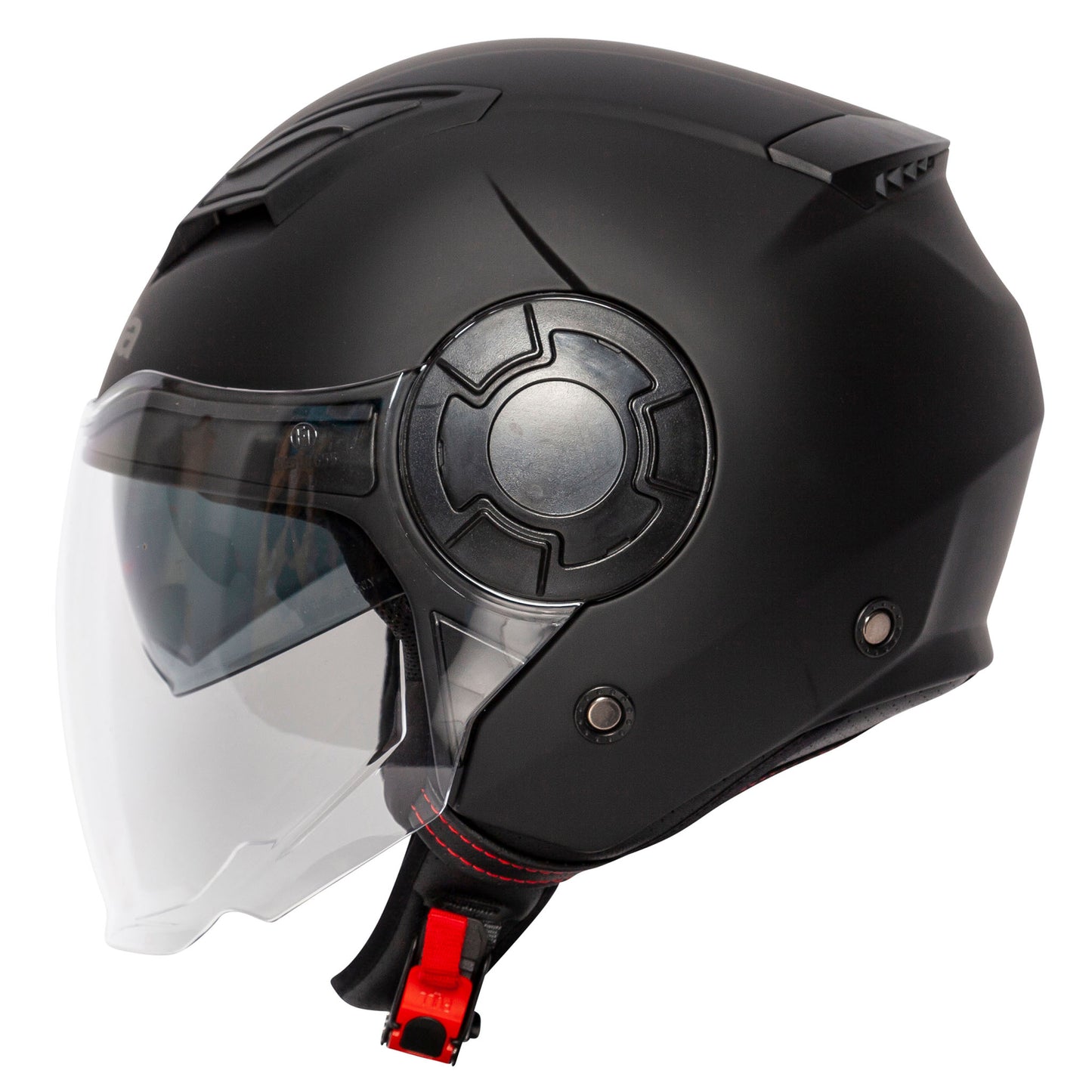 Lycan Matt Black Open Face Motorcycle Helmet