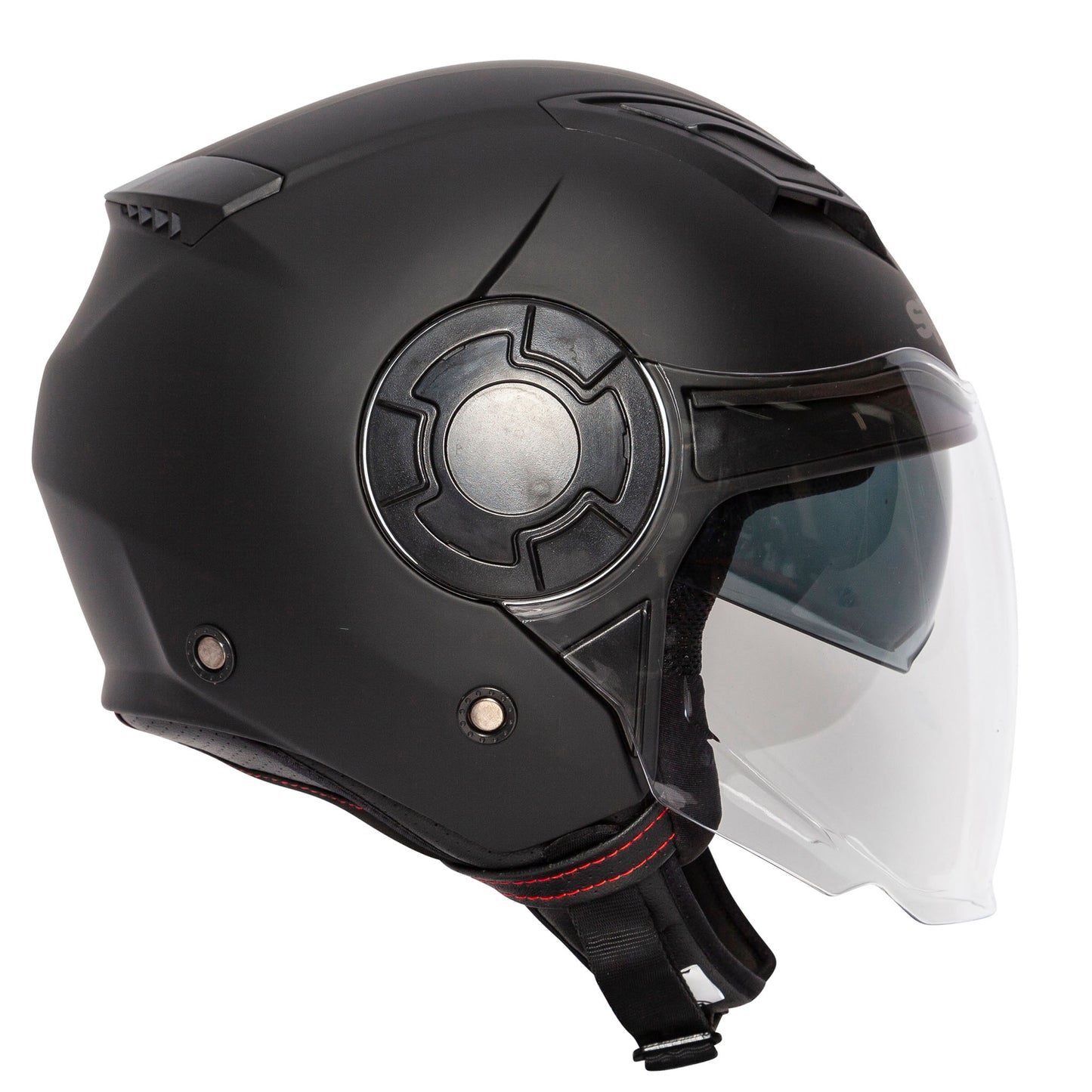 Lycan Matt Black Open Face Motorcycle Helmet