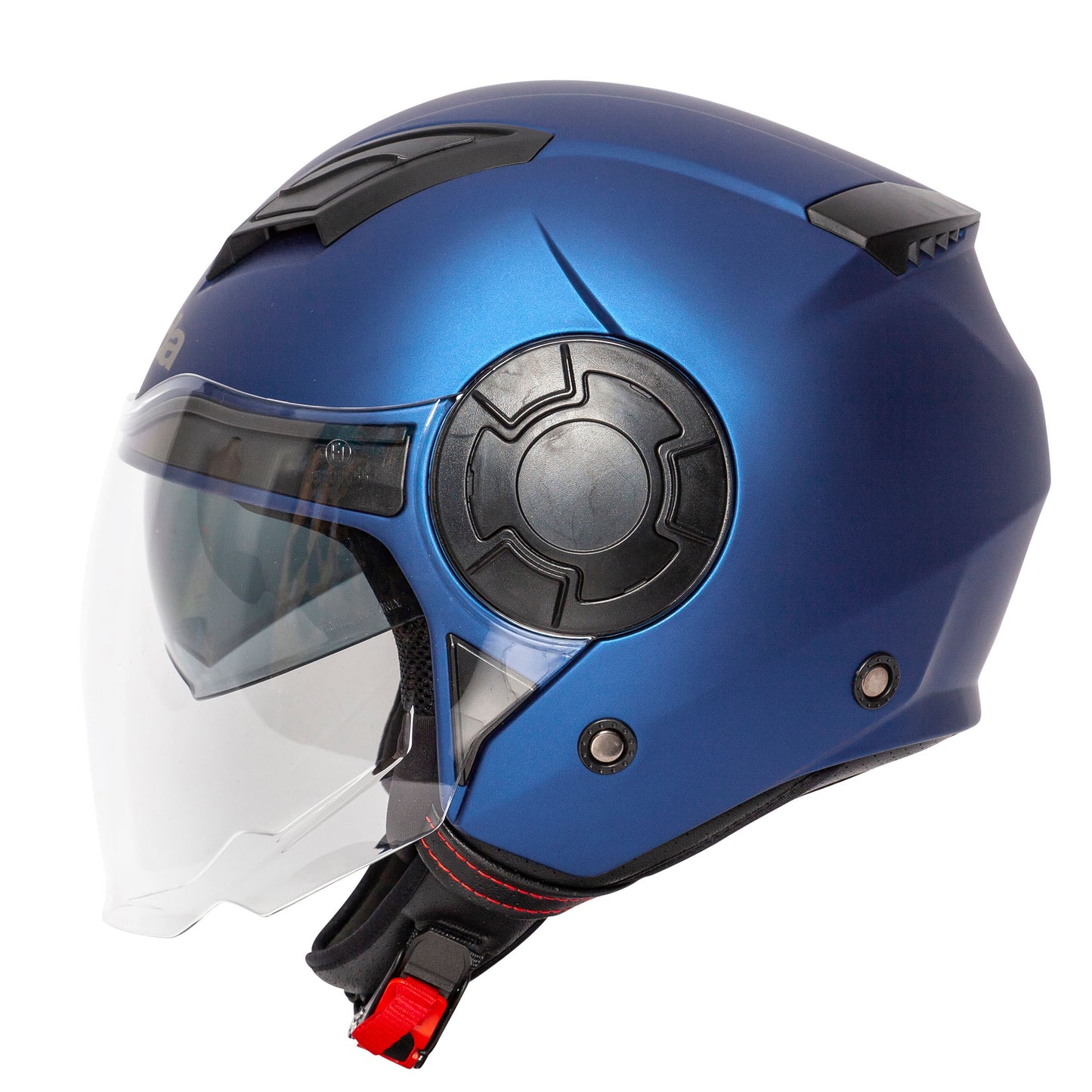Lycan Matt Blue Open Face Motorcycle Helmet - XS