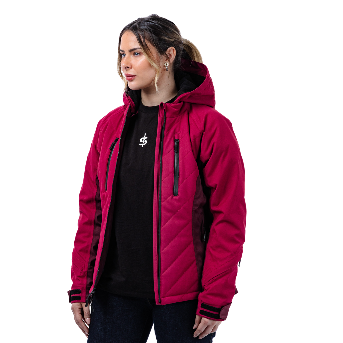 Bella Port Red Quilted Ladies Motorcycle Jacket