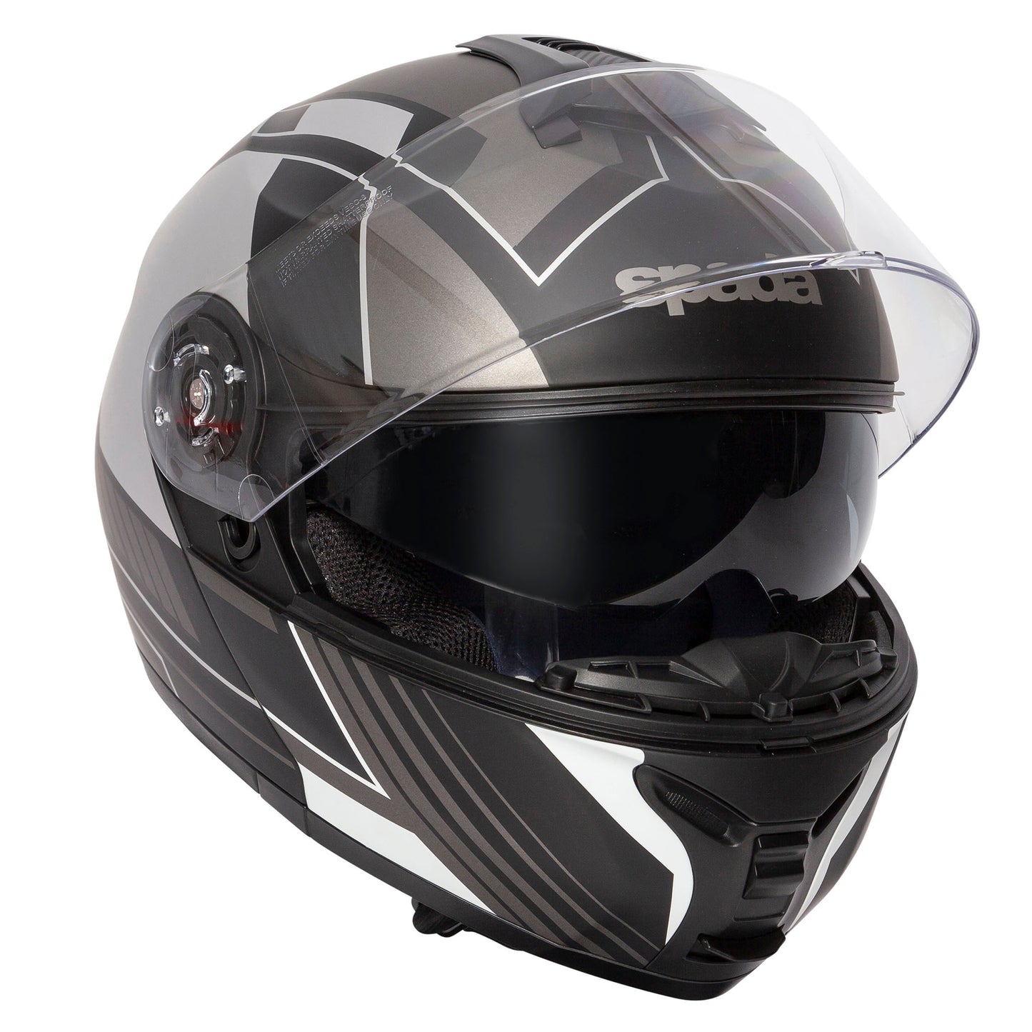 Orion Whip Matt Black & Silver Flip Up Motorcycle Helmet