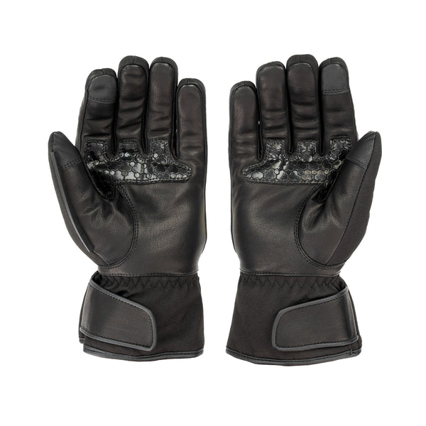 Oslo Rev.2 Leather Waterproof Black Motorcycle Gloves