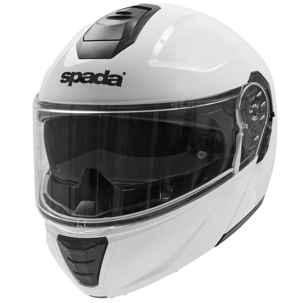 spada side view of white flip up motorbike helmet