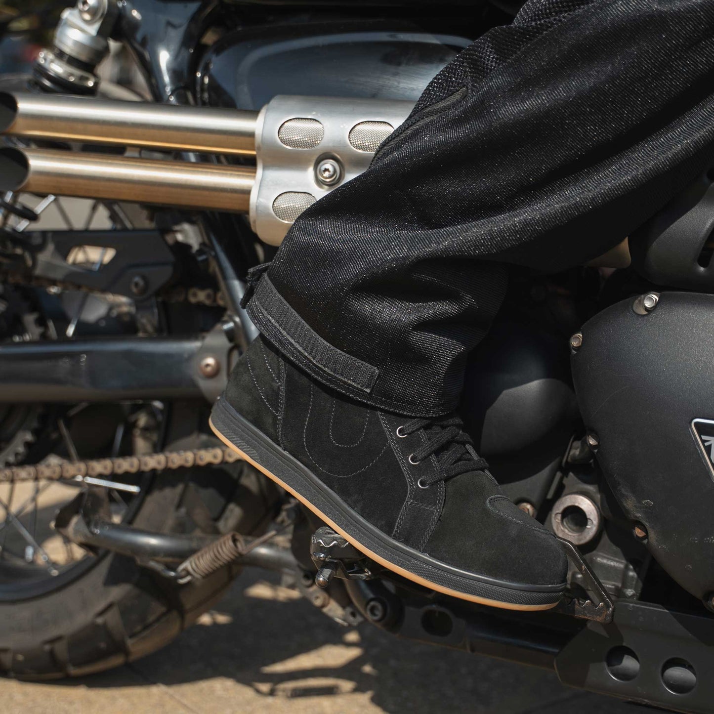 Strider S Waterproof Stealth Black Motorcycle Trainers