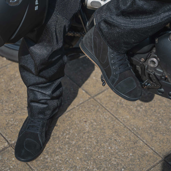 Strider S Waterproof Stealth Black Motorcycle Trainers