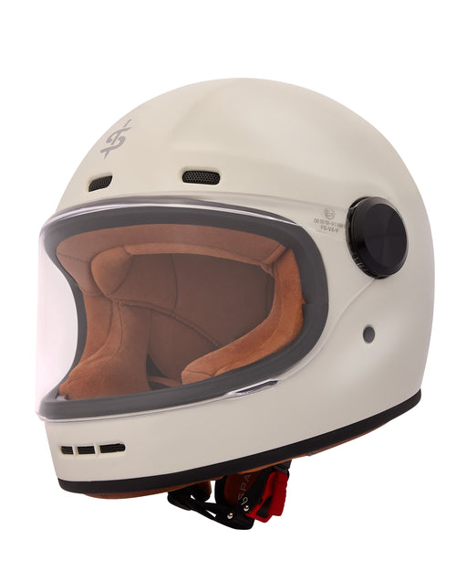 Prophet Off White Full Face Motorbike Helmet