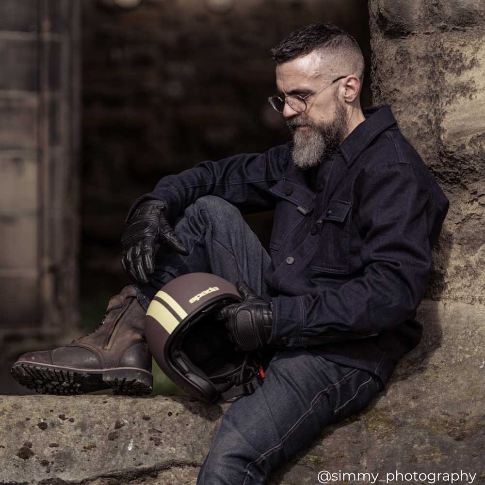 Ace Command Matt Brown Open Face Motorcycle Helmet