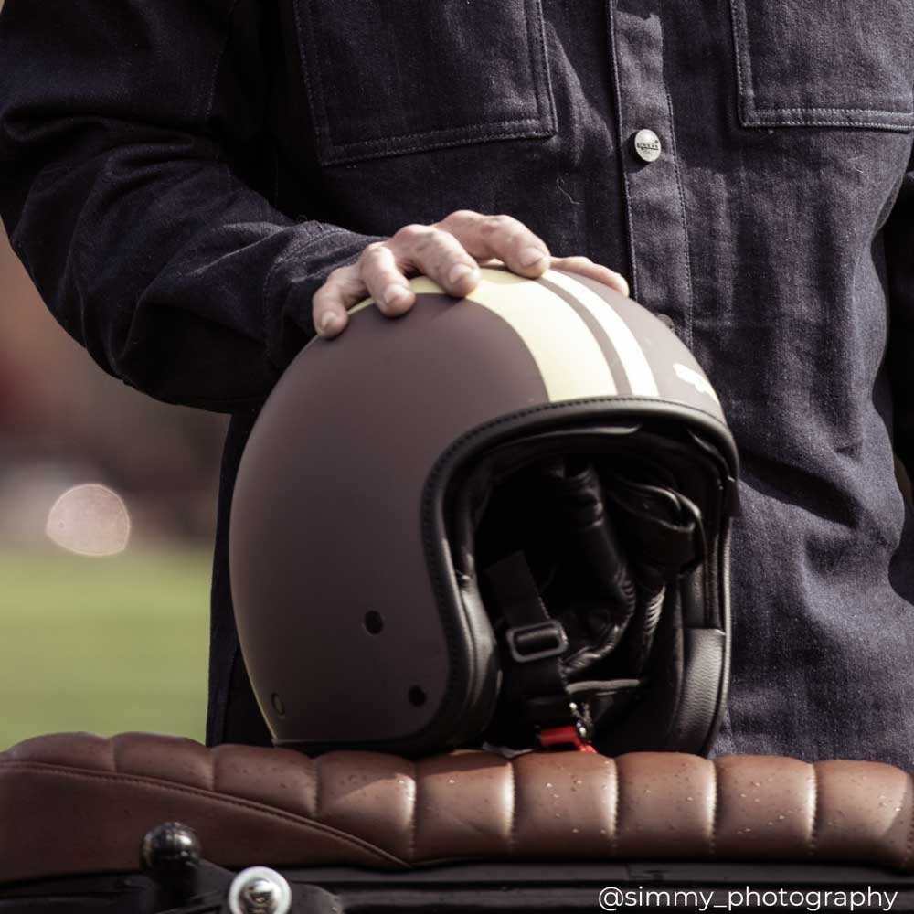 Ace Command Matt Brown Open Face Motorcycle Helmet