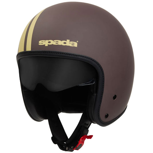 side view of matt brown open face motorbike helmet