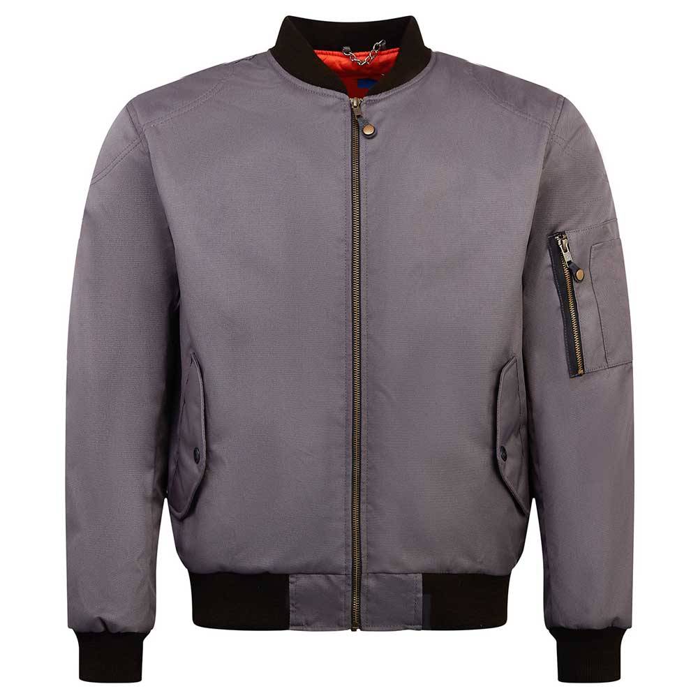 Spada Airforce 1 Platinum Grey Motorcycle Bomber Jacket Spada Clothing