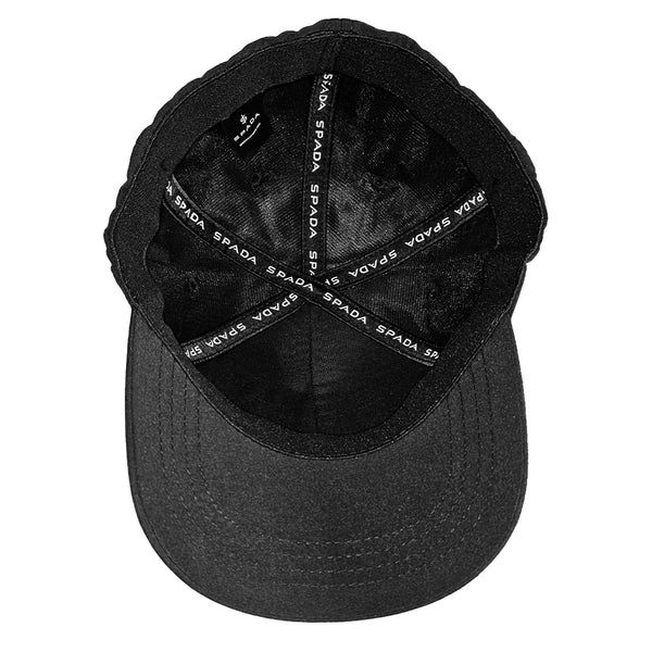 insie of black baseball cap with spada branding